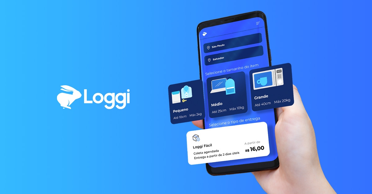 Capa com o aplicativo de envios nacionais Loggi Fácil